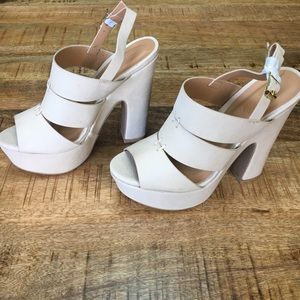 Charlotte Russe Nude Beige Platform Heels